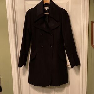 Chic Black Double-Breasted Pea Coat  Lady Dutch “High Society”
